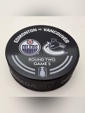 2024 Playoffs Round Two Game 5 Edmonton Oilers Vs Vancouver Canucks Warm-up Puck